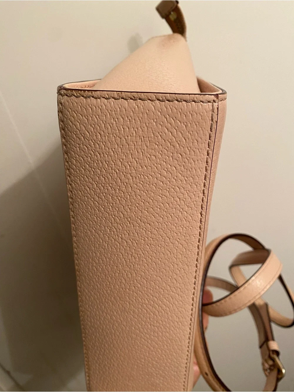 Kate Spade Blush Pink Leather Crossbody Bag with Adjustable Strap